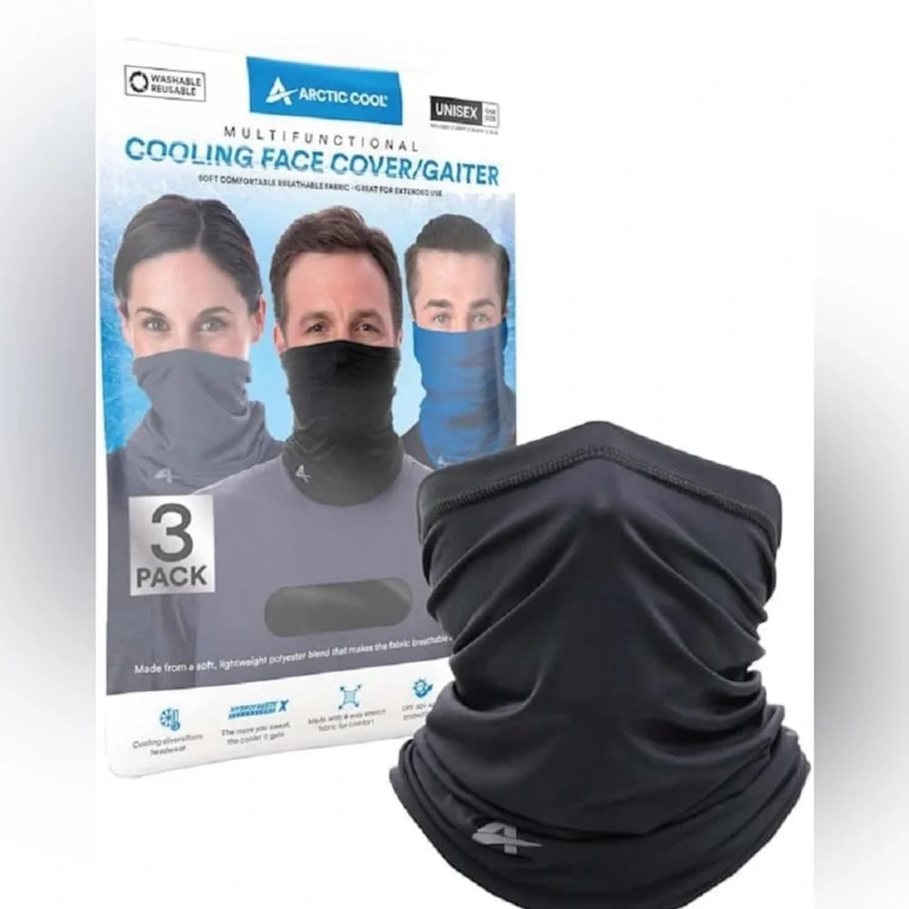 3 Pack cooling neck gaiters grey blue black see photos